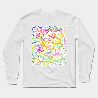 Scribbles and summer flowers Long Sleeve T-Shirt